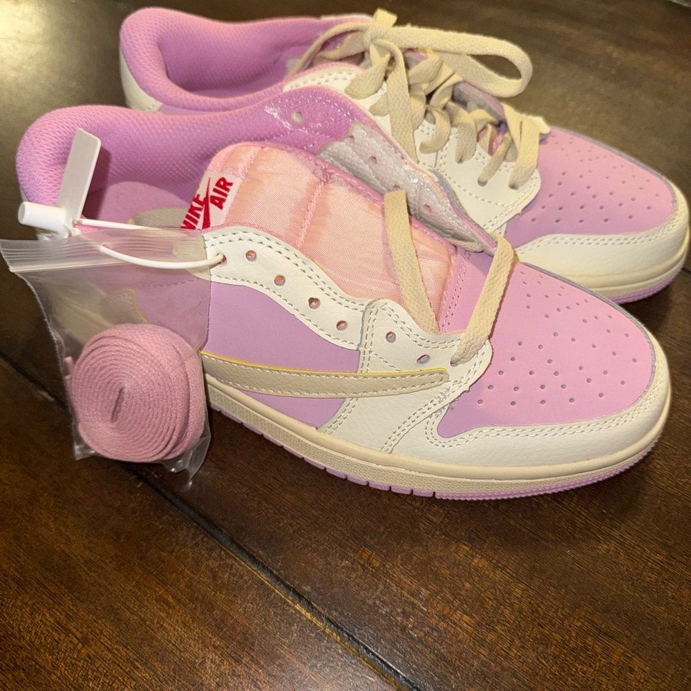 Nike Air Pink and Cream Low-Top Sneakers